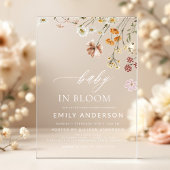 Wilde Baby in het Baby shower Bloom Acryl Uitnodigingen