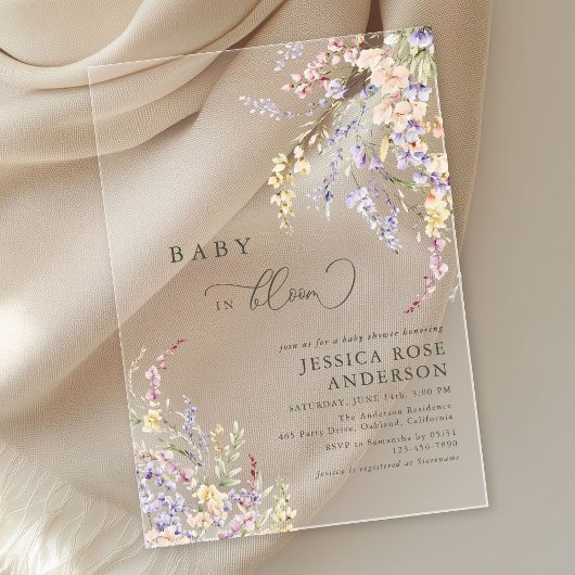 Wilde Baby in het Baby shower Bloom Acryl Uitnodigingen