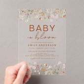 Wilde Baby in het Baby shower Bloom Acryl Uitnodigingen (Insitu (Draagbaar))