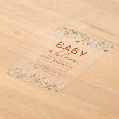 Wilde Baby in het Baby shower Bloom Acryl Uitnodigingen (Laagn)