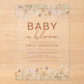 Wilde Baby in het Baby shower Bloom Acryl Uitnodigingen (Voorkant)