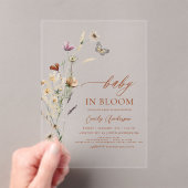 Wilde Baby in het Baby shower Bloom Acryl Uitnodigingen (Insitu (Draagbaar))