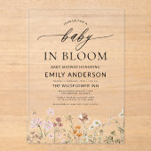 Wilde Baby in het Baby shower Bloom Acryl Uitnodigingen (Voorkant)