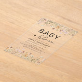 Wilde Baby in het Baby shower Bloom Acryl Uitnodigingen (Laagn)