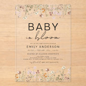 Wilde Baby in het Baby shower Bloom Acryl Uitnodigingen (Voorkant)