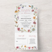 Wilde Baby in het Baby shower Bloom All In One Uitnodiging (Binnen)