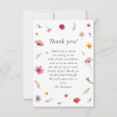 Wilde Baby in het Baby shower Bloom Bedankkaart (Voorkant)