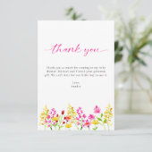 Wilde Baby in het Baby shower Bloom Dank u wel Bedankkaart (Staand voorkant)