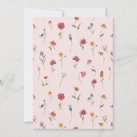 Wilde Baby in het Baby shower Bloom Girl Kaart (Achterkant)