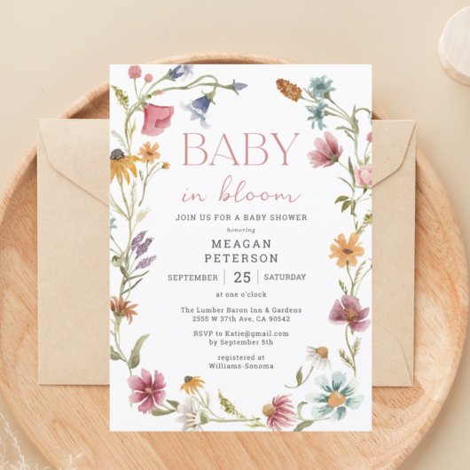 Wilde Baby in het Baby shower Bloom Girl Kaart