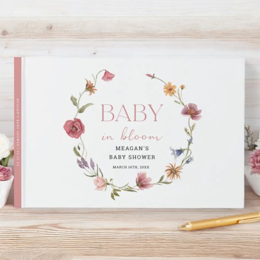 Wilde Baby in het Baby shower Bloom Guestbook Gastenboek