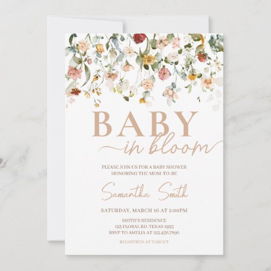 Wilde Baby in het Baby shower Bloom Kaart (Voorkant)