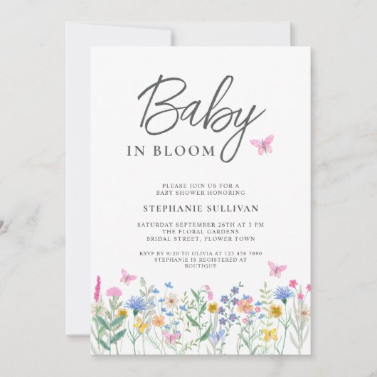 Wilde Baby in het Baby shower Bloom Kaart (Voorkant)