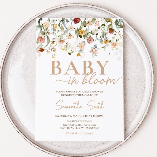 Wilde Baby in het Baby shower Bloom Kaart