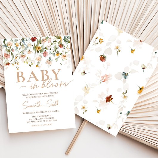 Wilde Baby in het Baby shower Bloom Kaart