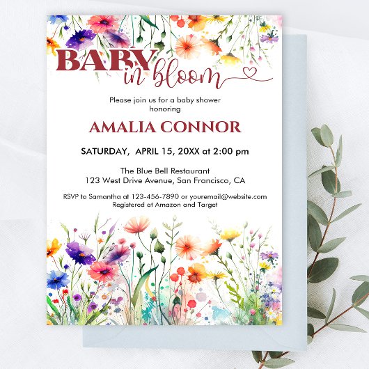 Wilde Baby in het Baby shower Bloom Kaart