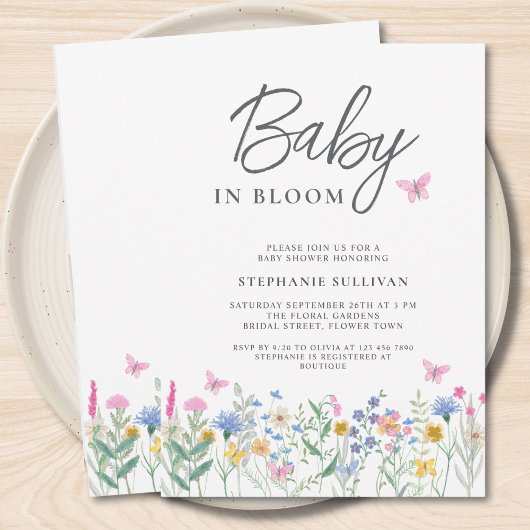 Wilde Baby in het Baby shower Bloom Kaart