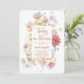Wilde baby in het baby shower Bloom Kaart (Staand voorkant)