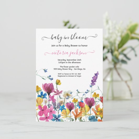 Wilde Baby in het Baby shower Bloom Kaart (Staand voorkant)