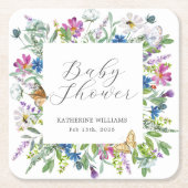 Wilde Baby in het Baby shower Bloom Kartonnen Onderzetters (Voorkant)