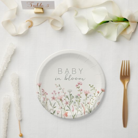 Wilde Baby in het Baby shower Bloom Papieren Bordje (Huwelijk)