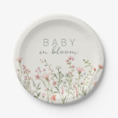 Wilde Baby in het Baby shower Bloom Papieren Bordje (Voorkant)