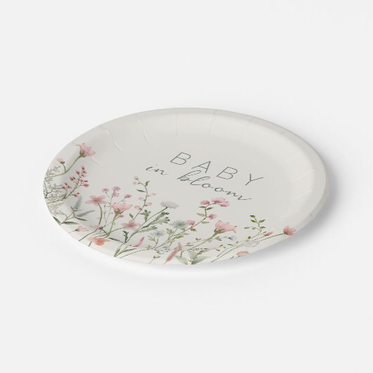 Wilde Baby in het Baby shower Bloom Papieren Bordje (Gekanteld)