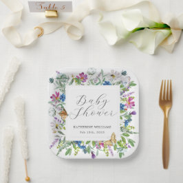 Wilde Baby in het Baby shower Bloom Papieren Bordje