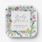 Wilde Baby in het Baby shower Bloom Papieren Bordje (Voorkant)