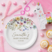 Wilde Baby in het Baby shower Bloom Papieren Bordje (Feest)