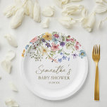 Wilde Baby in het Baby shower Bloom Papieren Bordje<br><div class="desc">Schattigee Wildflower Baby In Bloom baby showers papieren borden zijn een mooie en leuke manier om kleur en grilligheid toe te voegen aan uw douchedecor.</div>