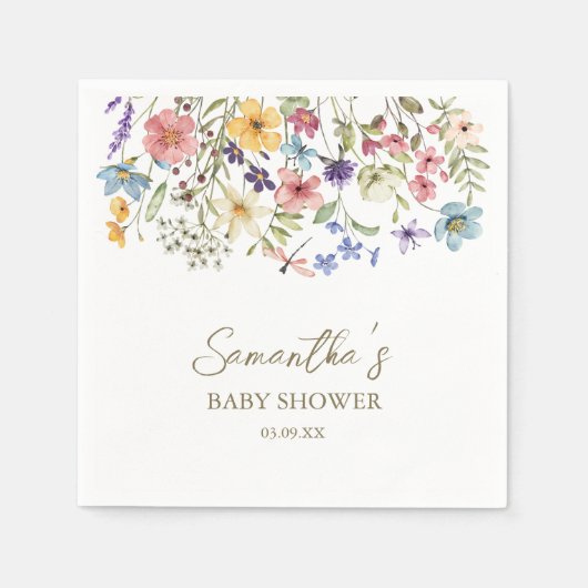 Wilde Baby in het Baby shower Bloom Servet (Voorkant)