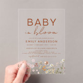 Wilde Baby in het Baby shower Bloom Terracotta Acryl Uitnodigingen (Insitu (Draagbaar))