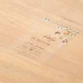 Wilde Baby in het Baby shower Bloom Terracotta Acryl Uitnodigingen (Laagn)