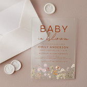 Wilde Baby in het Baby shower Bloom Terracotta Acryl Uitnodigingen