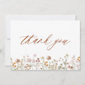 Wilde Baby in het Baby shower Bloom Terracotta Bedankkaart (Voorkant)