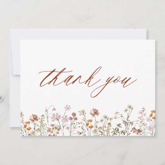 Wilde Baby in het Baby shower Bloom Terracotta Bedankkaart (Voorkant)