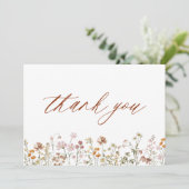 Wilde Baby in het Baby shower Bloom Terracotta Bedankkaart (Staand voorkant)