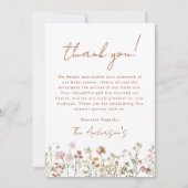 Wilde Baby in het Baby shower Bloom Terracotta Bedankkaart (Voorkant)