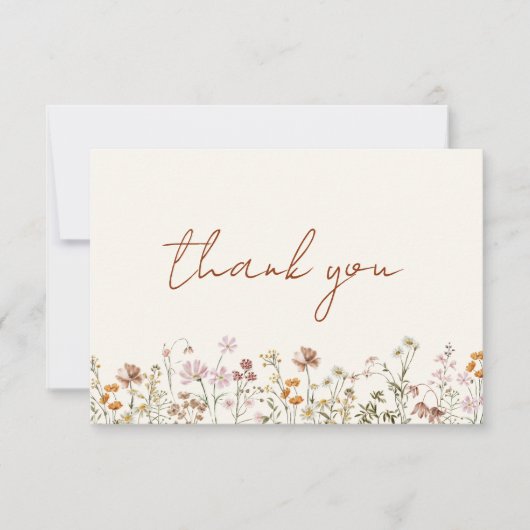 Wilde Baby in het Baby shower Bloom Terracotta Bedankkaart (Voorkant)