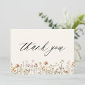 Wilde Baby in het Baby shower Bloom Terracotta Bedankkaart (Staand voorkant)