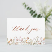 Wilde Baby in het Baby shower Bloom Terracotta Bedankkaart (Staand voorkant)