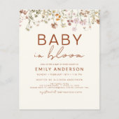 Wilde Baby in het Baby shower Bloom Terracotta Flyer (Voorkant)