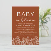 Wilde Baby in het Baby shower Bloom Terracotta Kaart (Staand voorkant)