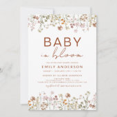 Wilde Baby in het Baby shower Bloom Terracotta Kaart (Voorkant)
