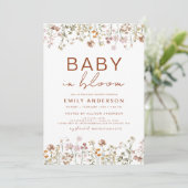Wilde Baby in het Baby shower Bloom Terracotta Kaart (Staand voorkant)