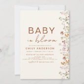 Wilde Baby in het Baby shower Bloom Terracotta Kaart (Voorkant)
