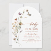 Wilde Baby in het Baby shower Bloom Terracotta Kaart (Voorkant)