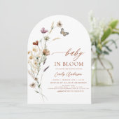 Wilde Baby in het Baby shower Bloom Terracotta Kaart (Staand voorkant)