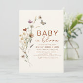 Wilde Baby in het Baby shower Bloom Terracotta Kaart (Staand voorkant)